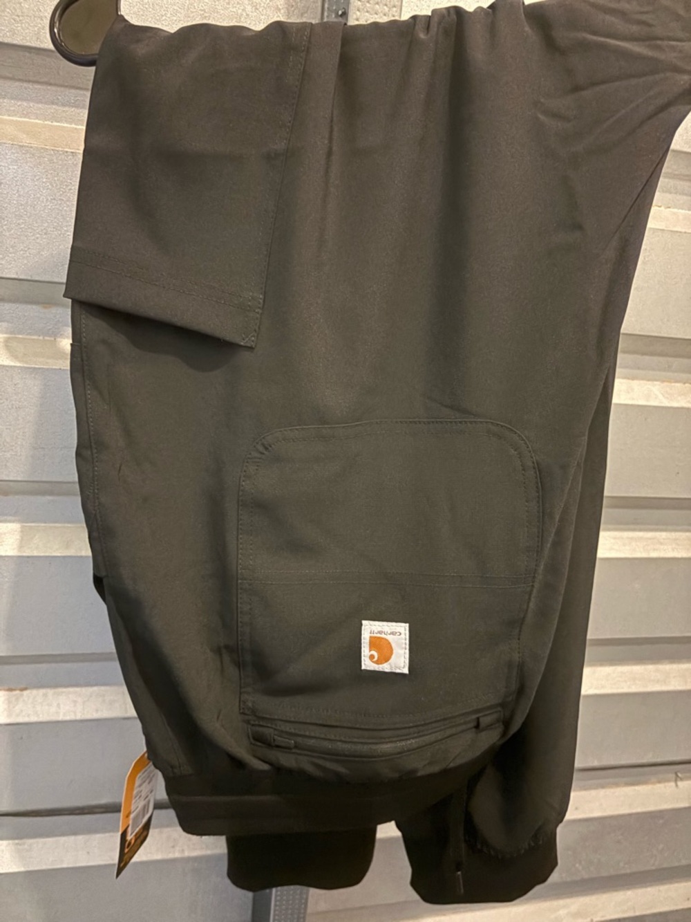 Carhartt Men’s Dark Brown Cargo Work Pants with Utility Pocket